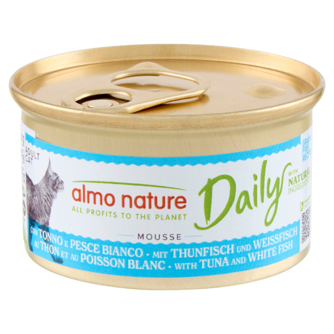 Almo Nature Daily Mousse met Tonijn & Kabeljauw 85 gr