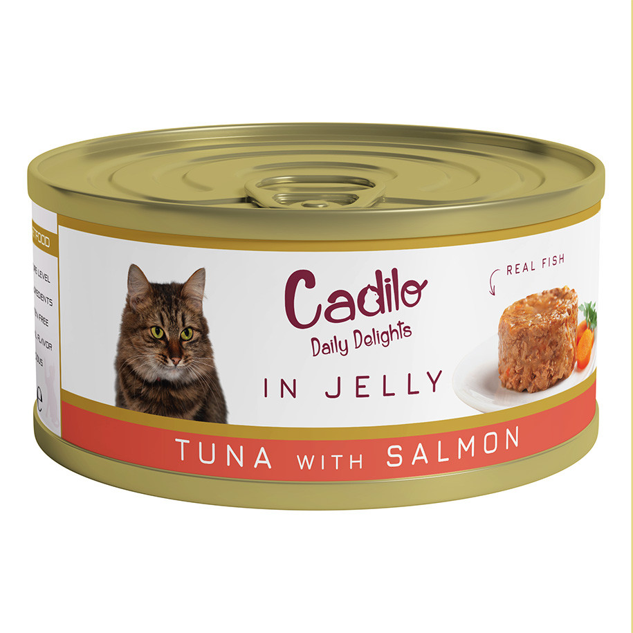 Cadilo tonijn met zalm in gelei natvoer kat (70 g)