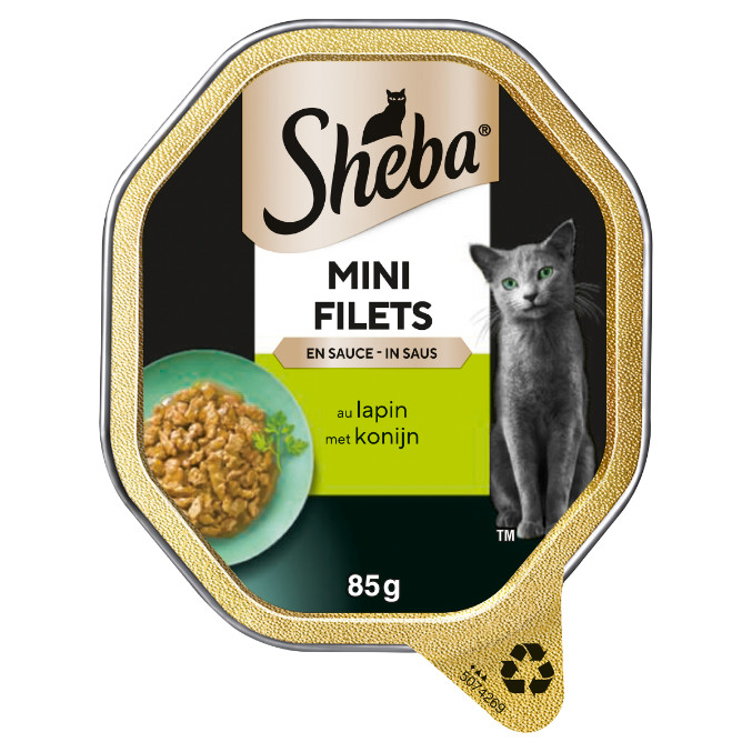 Sheba Mini Filets med kanin i sås våtfoder katt (burk 85 g)