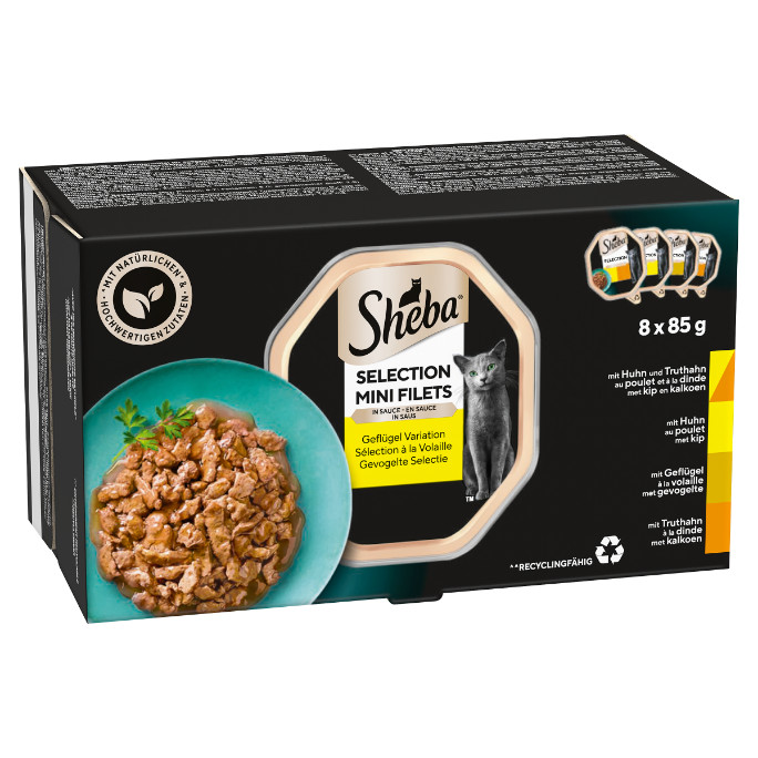 Sheba Mini Filets Poultry Selection i sås våtfoder katt (burk 85 g)