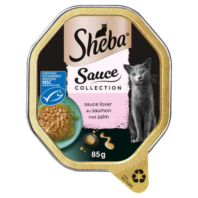 Sheba Sauce Lover med lax våtfoder katt (burk 85 g)