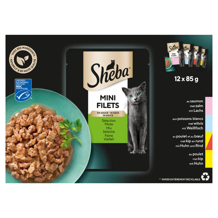 Sheba Mini Filets Chef's Selection i sås våtfoder katt (påsar 85 g)