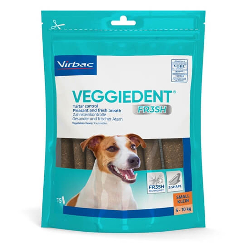 Virbac VeggieDent Small hondensnack tot 10 kg/15 kauwstrips