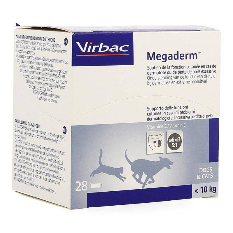 Virbac Megaderm Monodosering - hond & kat tot 10 kg/ 28 zakjes