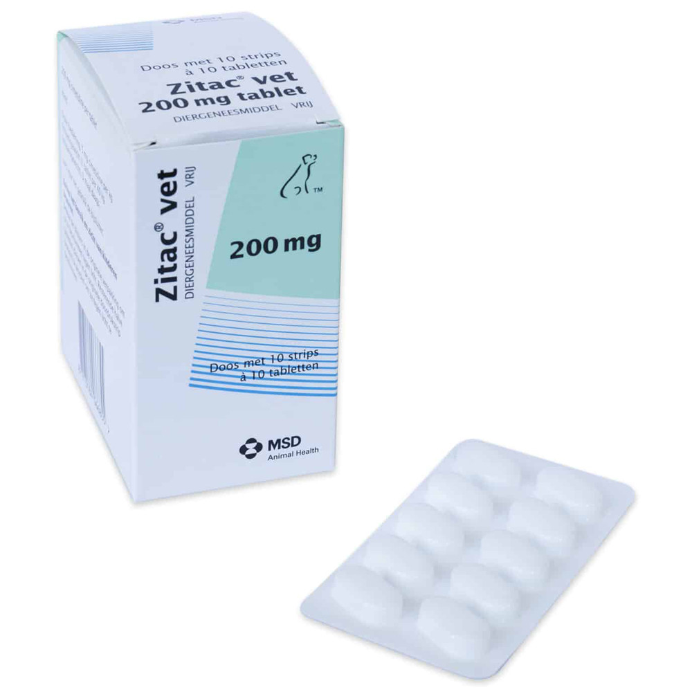 Zitac Vet 200 mg – hond 11 tot 60 kg (10 x 10 tabletten)